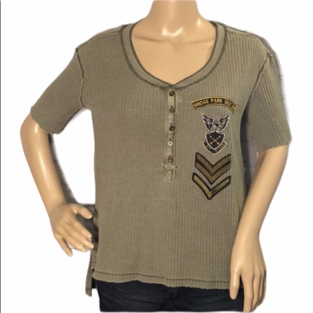 Free People Park Staff Shirt Military Styling Has Been Altered XS - Picture 2 of 9